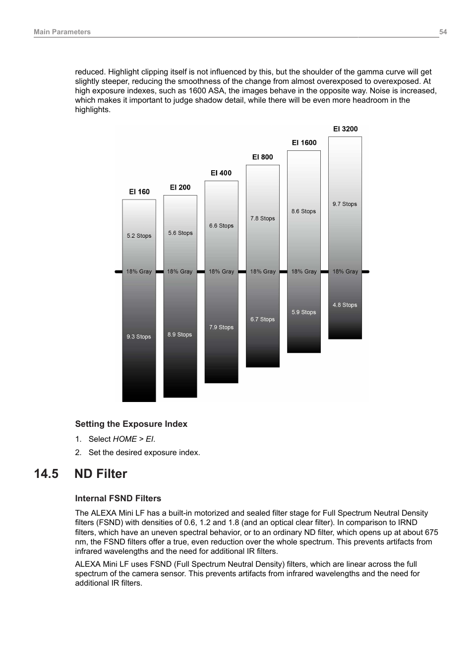 5 nd filter, Nd filter | ARRI ALEXA Mini LF Ready to Shoot V-Mount Set (LPL) User Manual | Page 54 / 136