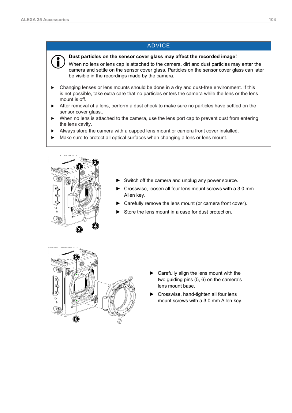 ARRI ALEXA 35 Body & PL Mount Set (LBUS) User Manual | Page 104 / 122