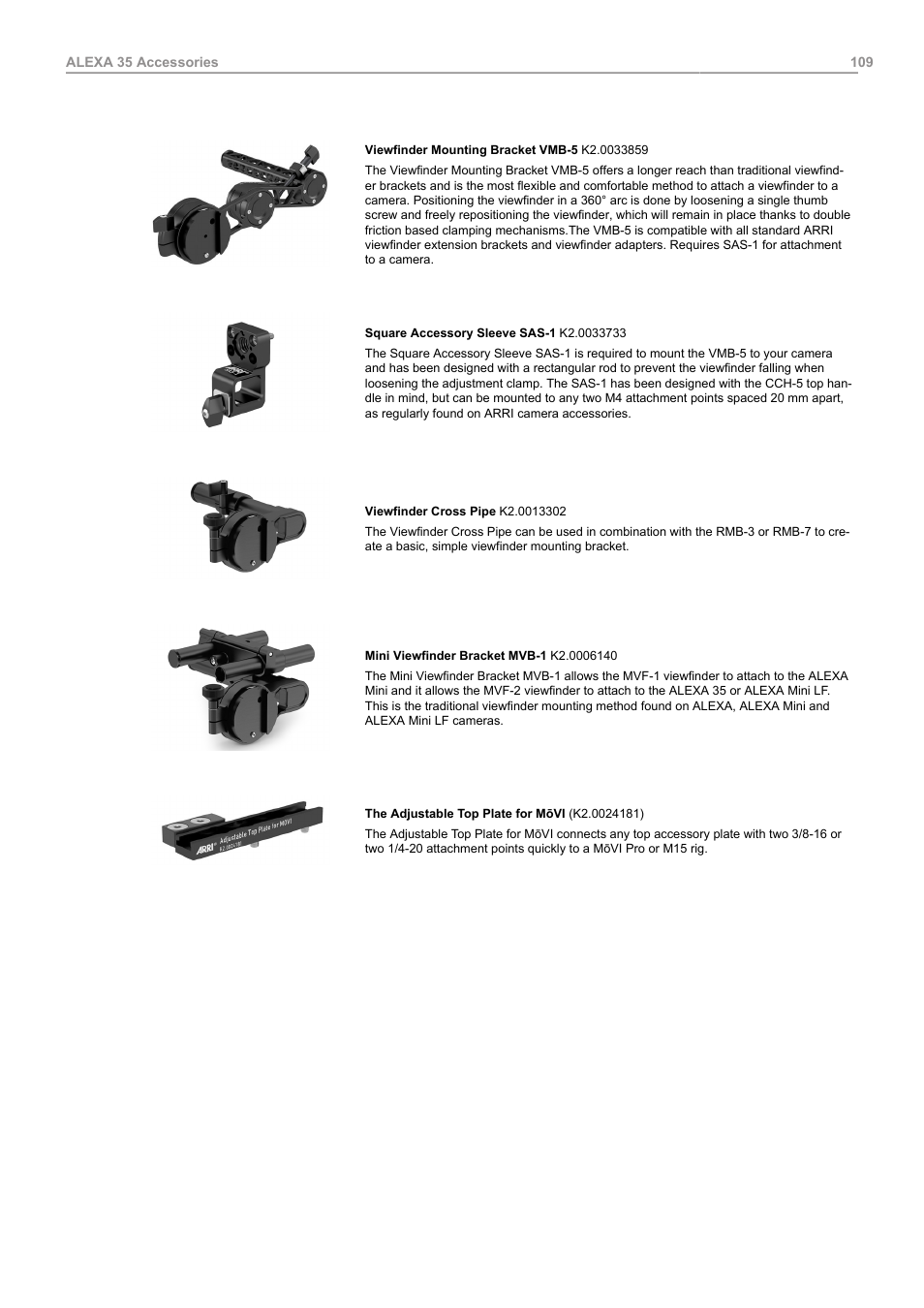 ARRI ALEXA 35 Body & PL Mount Set (LBUS) User Manual | Page 109 / 122