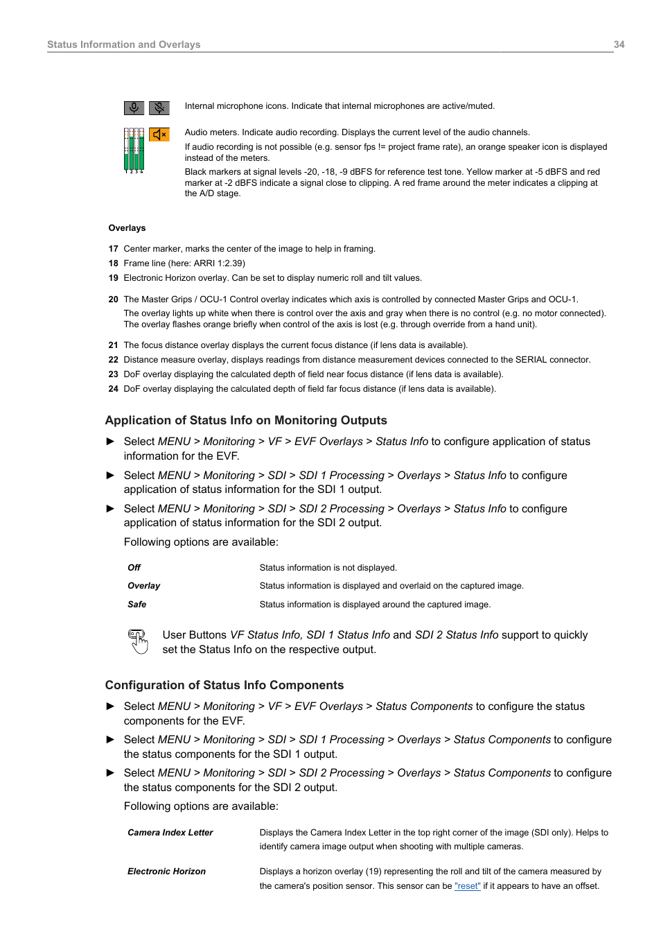 ARRI ALEXA 35 Body & PL Mount Set (LBUS) User Manual | Page 34 / 122