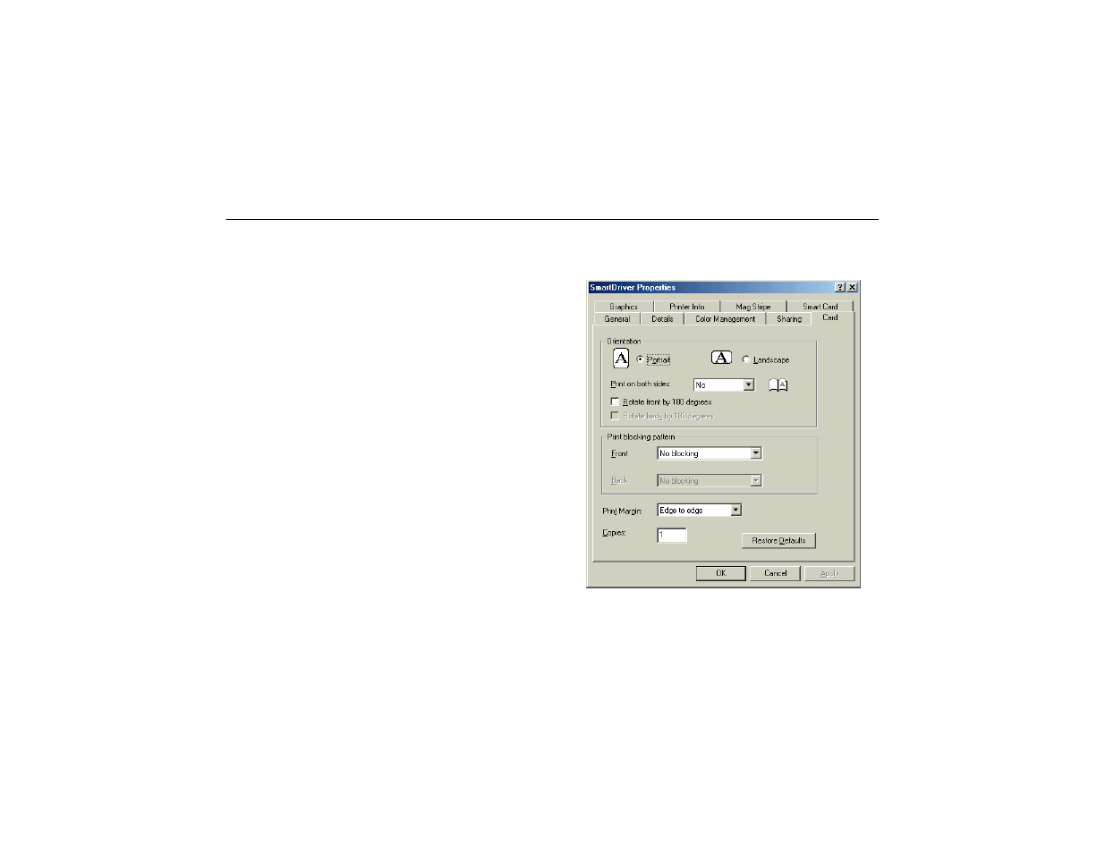 Opening properties or printing preferences | Datacard Group SP35 User Manual | Page 16 / 30