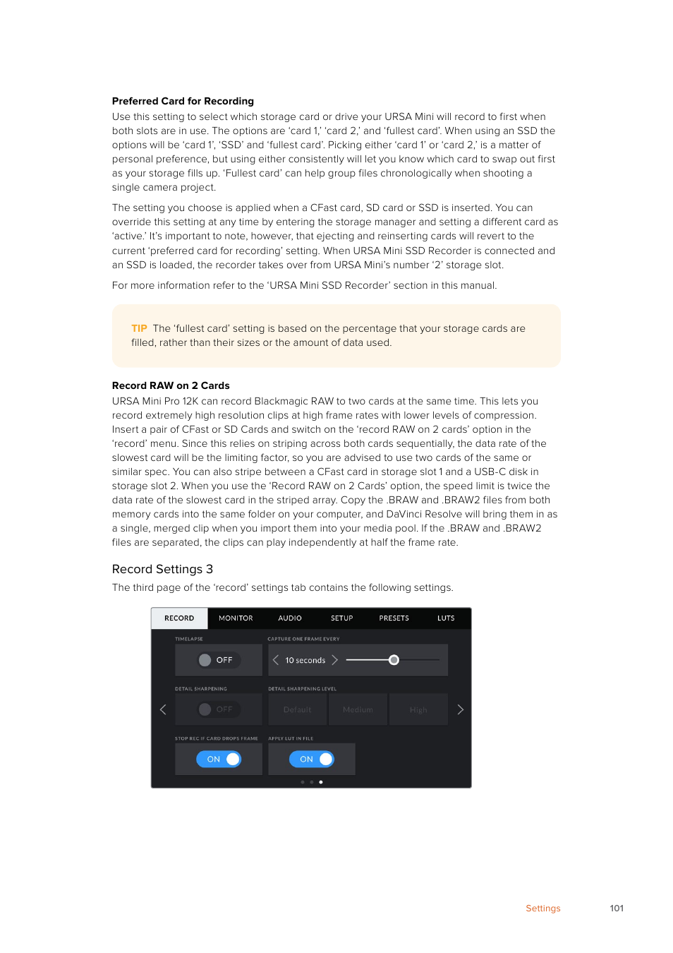 Blackmagic Design URSA Mini Pro 12K (PL) User Manual | Page 101 / 294