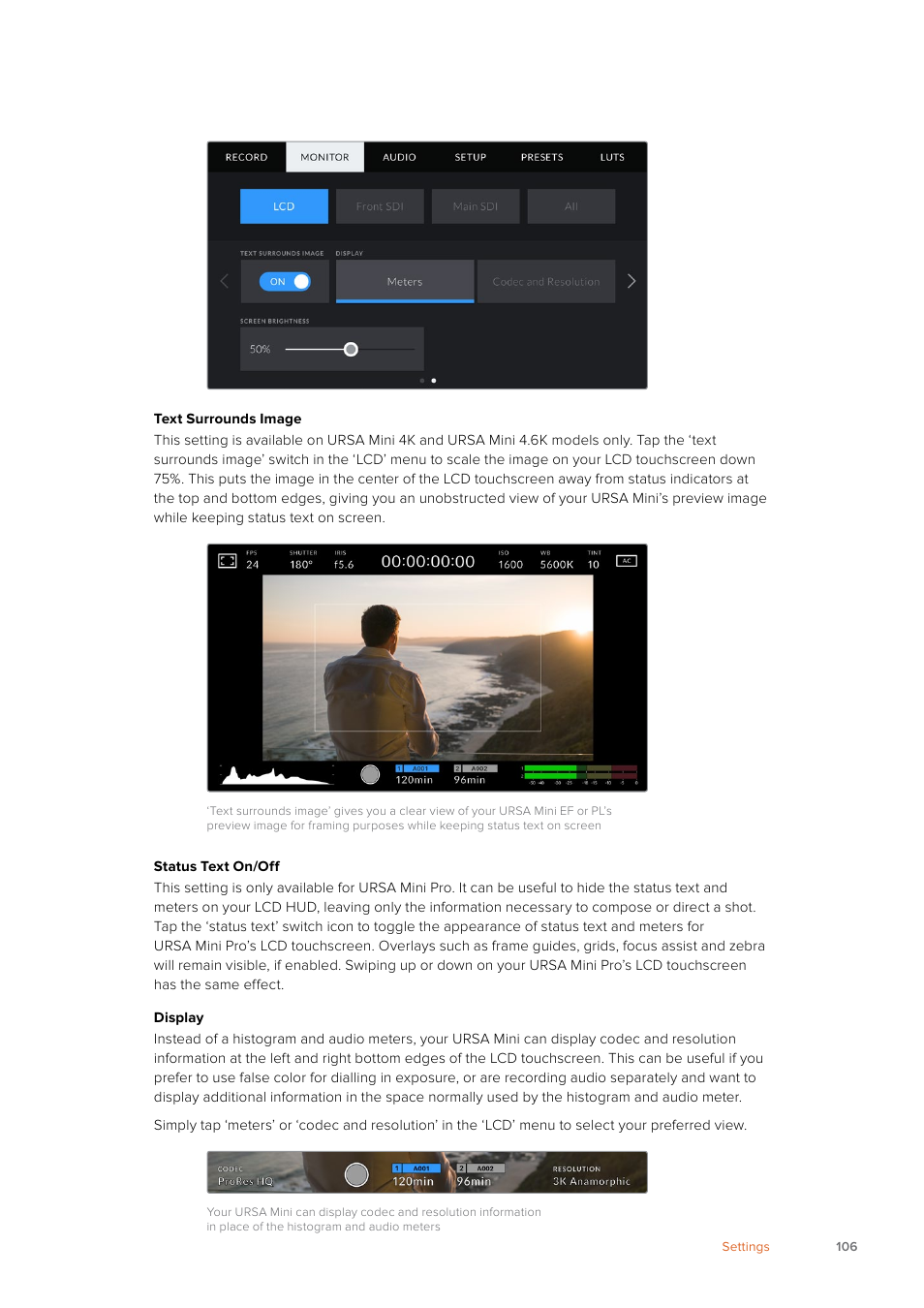 Blackmagic Design URSA Mini Pro 12K (PL) User Manual | Page 106 / 294