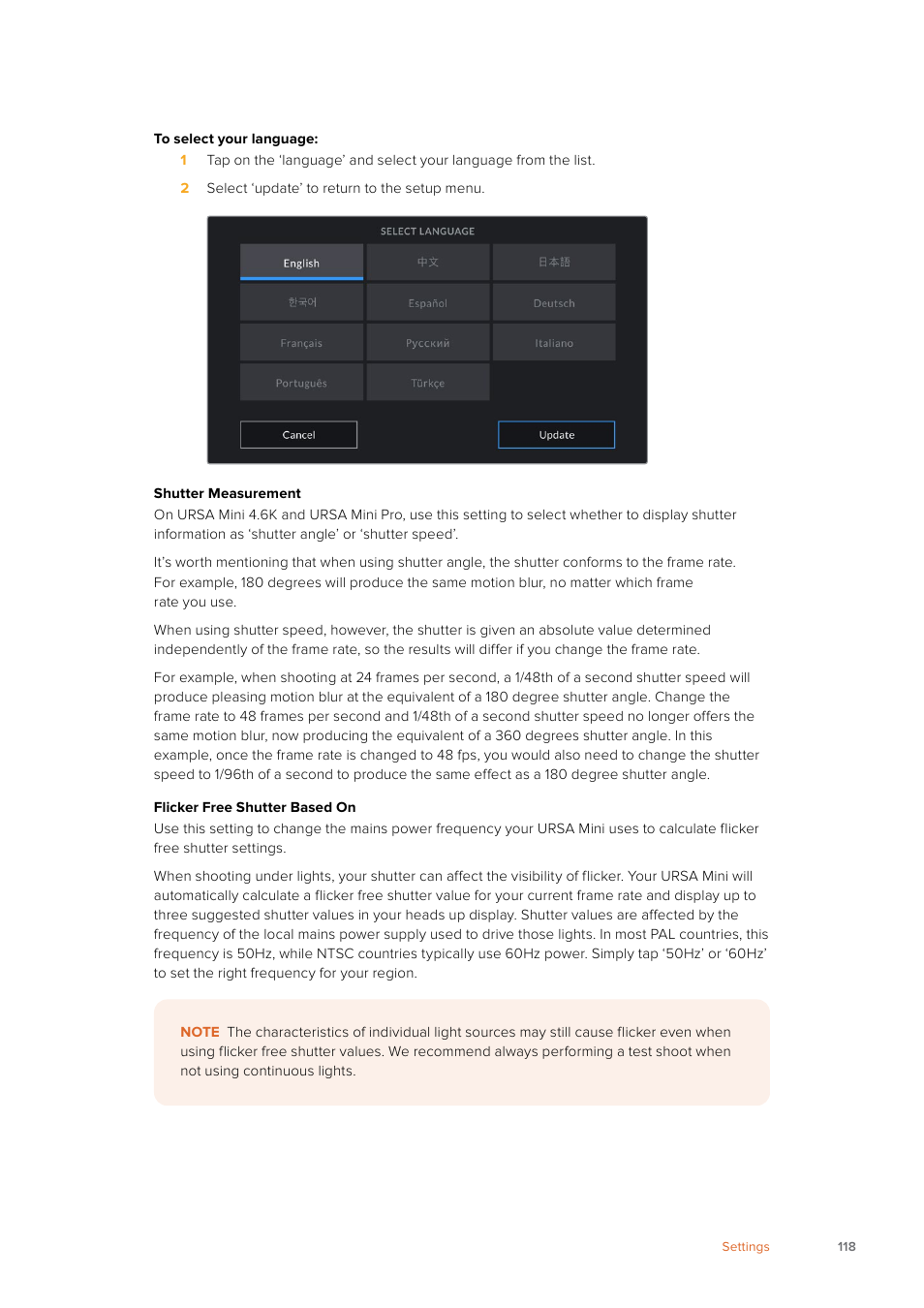 Blackmagic Design URSA Mini Pro 12K (PL) User Manual | Page 118 / 294