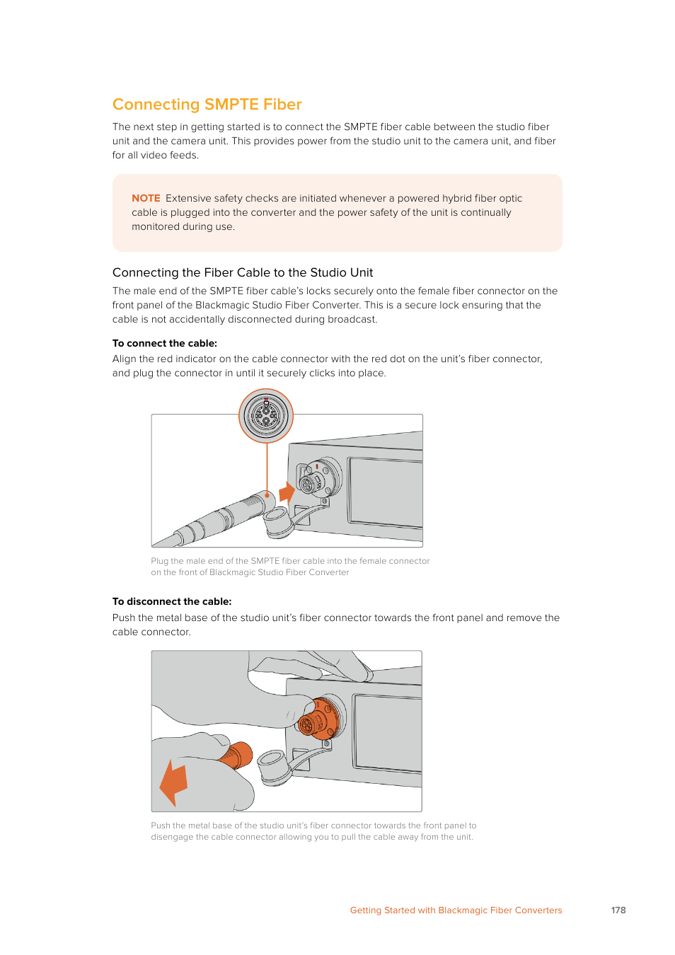 Connecting smpte fiber | Blackmagic Design URSA Mini Pro 12K (PL) User Manual | Page 178 / 294