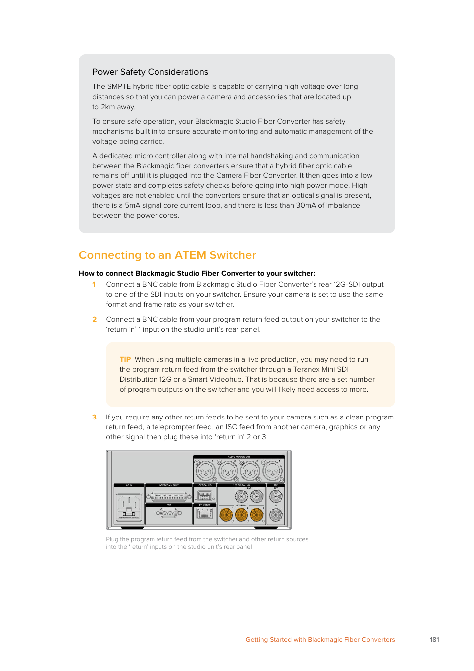 Connecting to an atem switcher | Blackmagic Design URSA Mini Pro 12K (PL) User Manual | Page 181 / 294