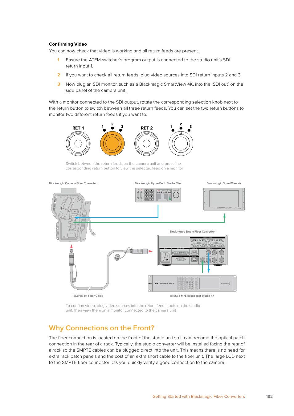 Why connections on the front | Blackmagic Design URSA Mini Pro 12K (PL) User Manual | Page 182 / 294