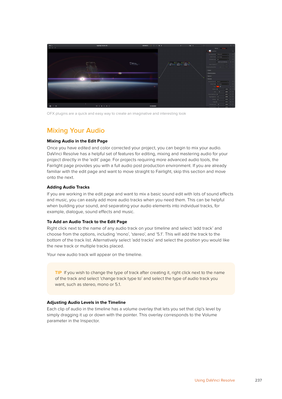 Mixing your audio | Blackmagic Design URSA Mini Pro 12K (PL) User Manual | Page 237 / 294