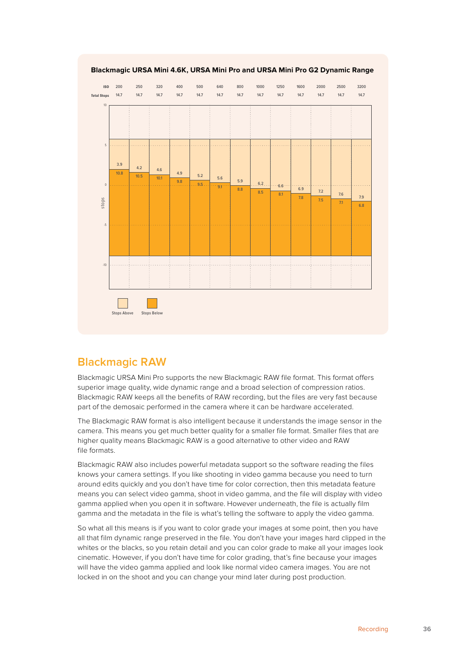 Blackmagic raw, 36 recording | Blackmagic Design URSA Mini Pro 12K (PL) User Manual | Page 36 / 294