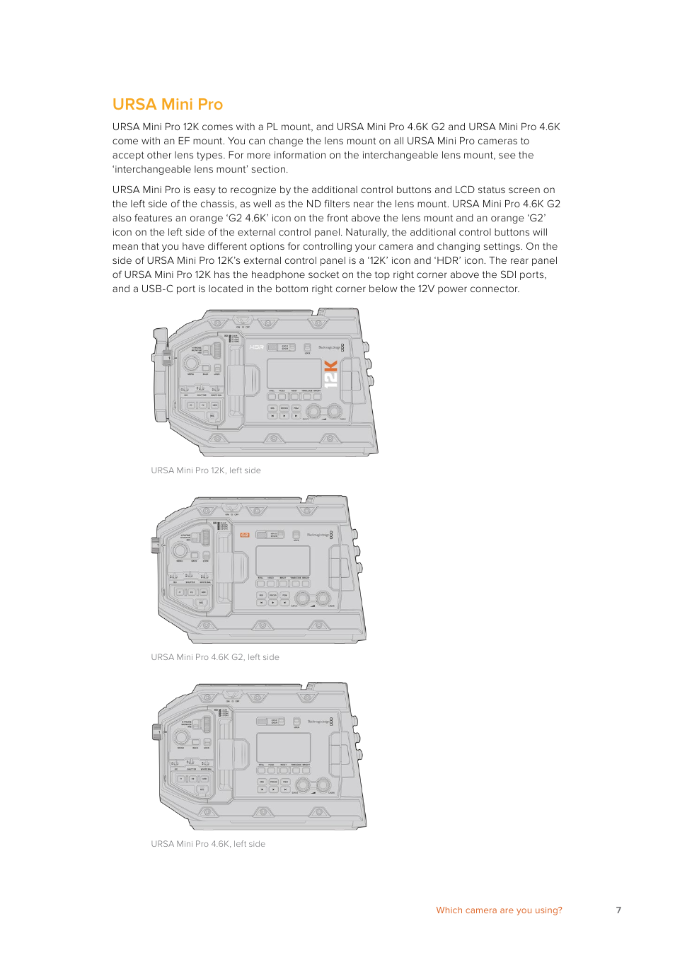 Ursa mini pro | Blackmagic Design URSA Mini Pro 12K (PL) User Manual | Page 7 / 294
