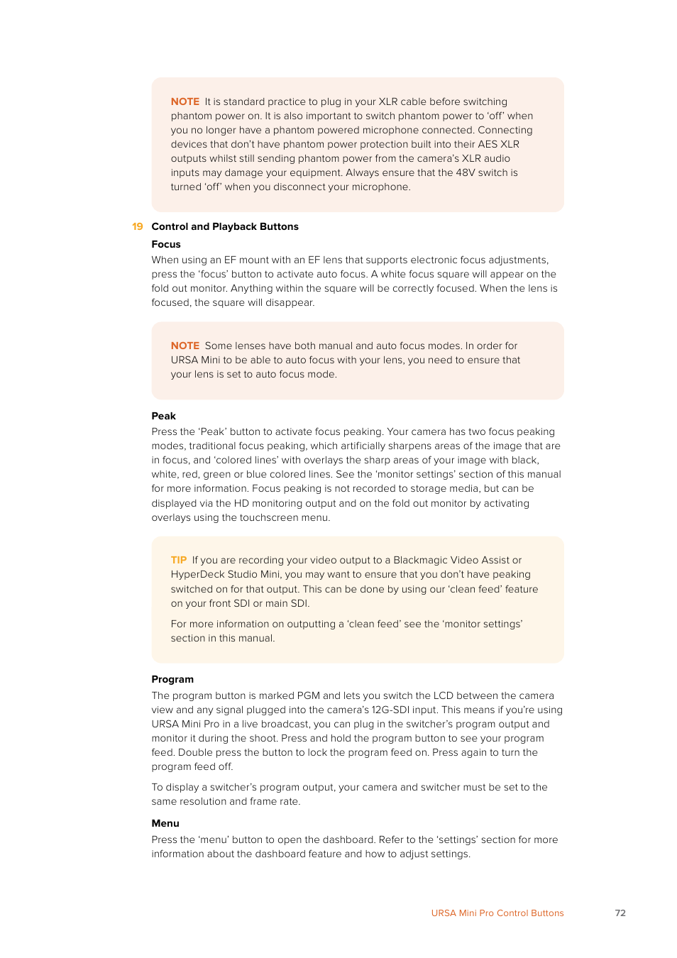 Blackmagic Design URSA Mini Pro 12K (PL) User Manual | Page 72 / 294