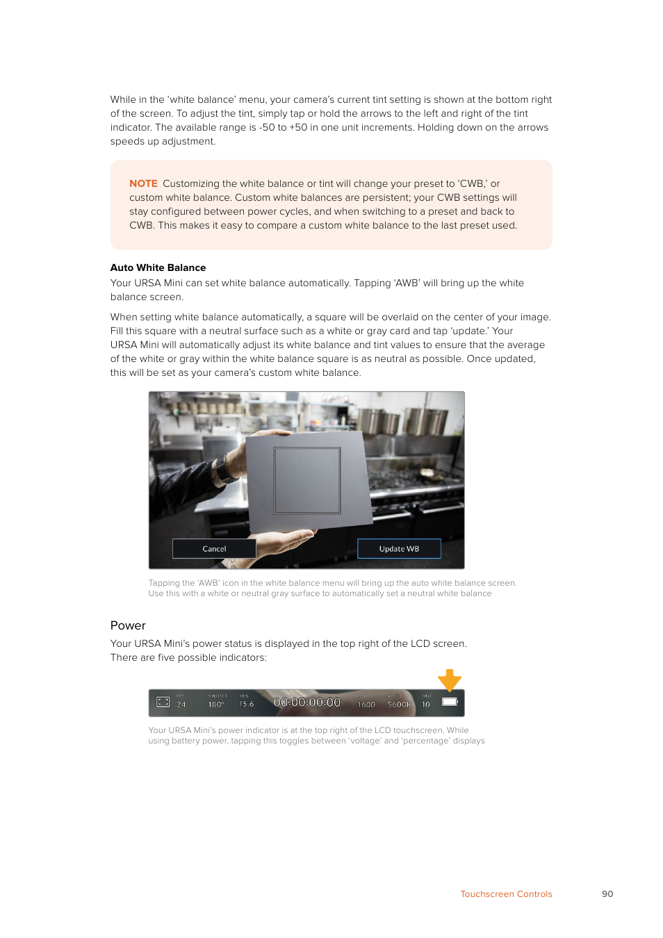 Power | Blackmagic Design URSA Mini Pro 12K (PL) User Manual | Page 90 / 294