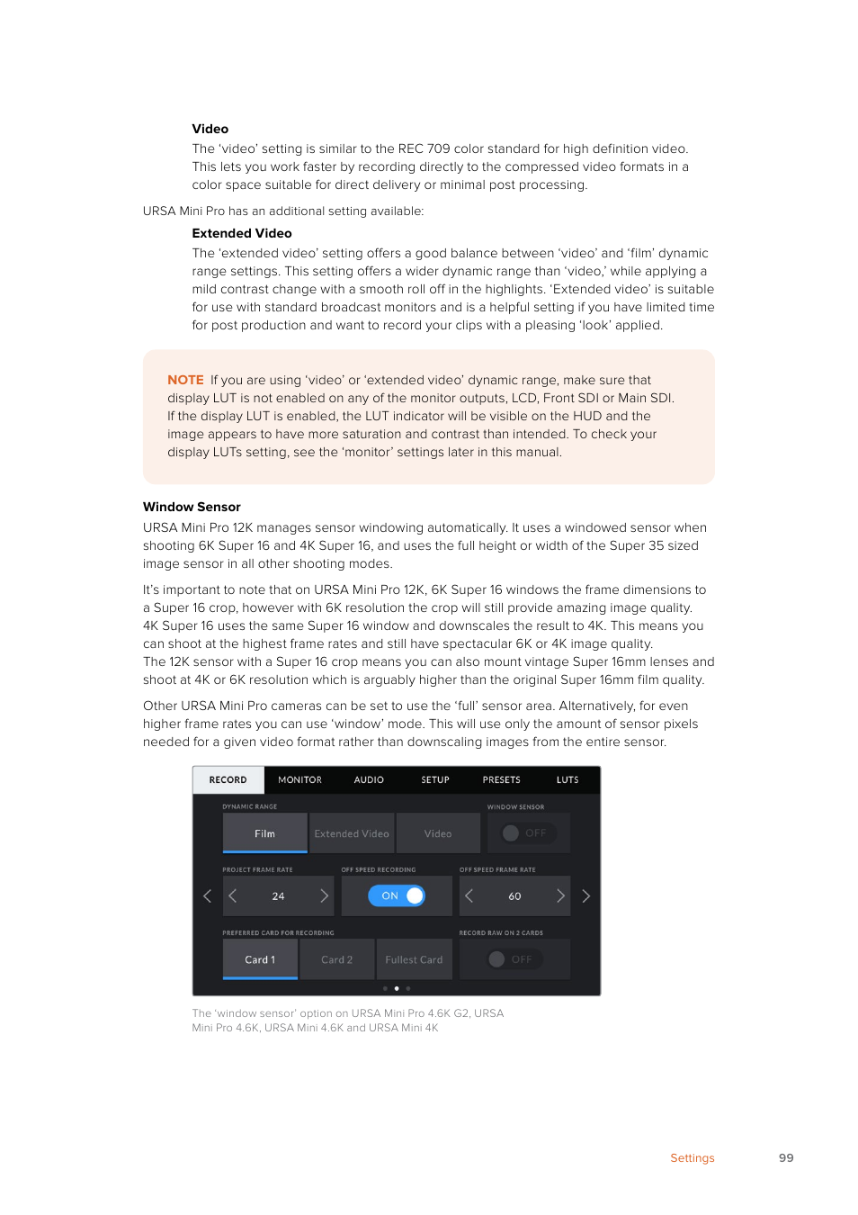 Blackmagic Design URSA Mini Pro 12K (PL) User Manual | Page 99 / 294