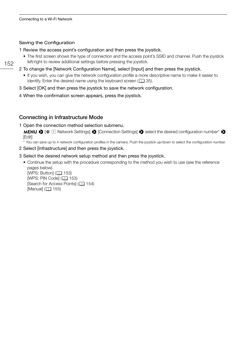 Connecting in infrastructure mode, Connecting in infrastructure mode 152 | Canon EOS C200 EF Cinema Camera and 24-105mm Lens Kit User Manual | Page 152 / 220