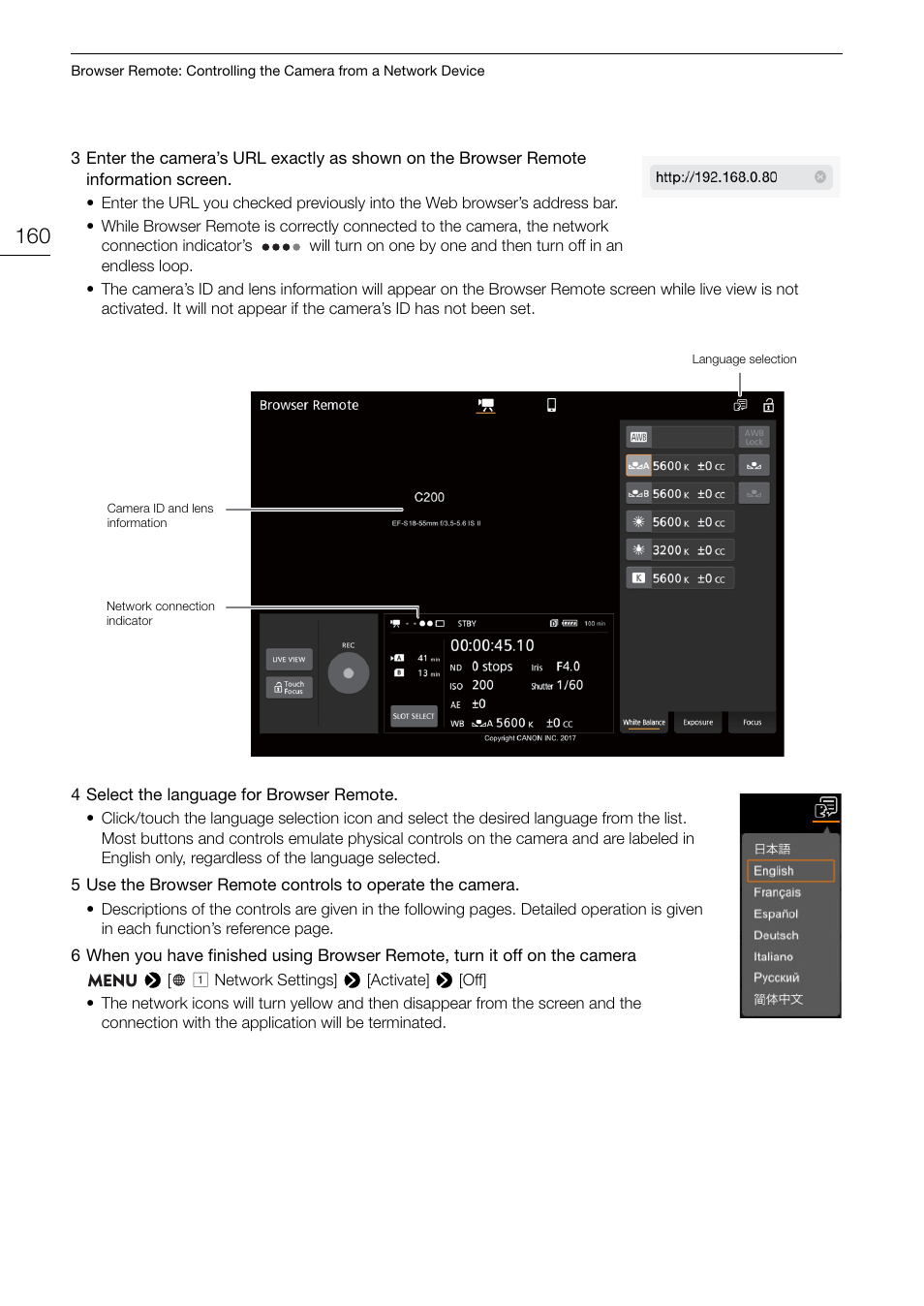 Canon EOS C200 EF Cinema Camera and 24-105mm Lens Kit User Manual | Page 160 / 220