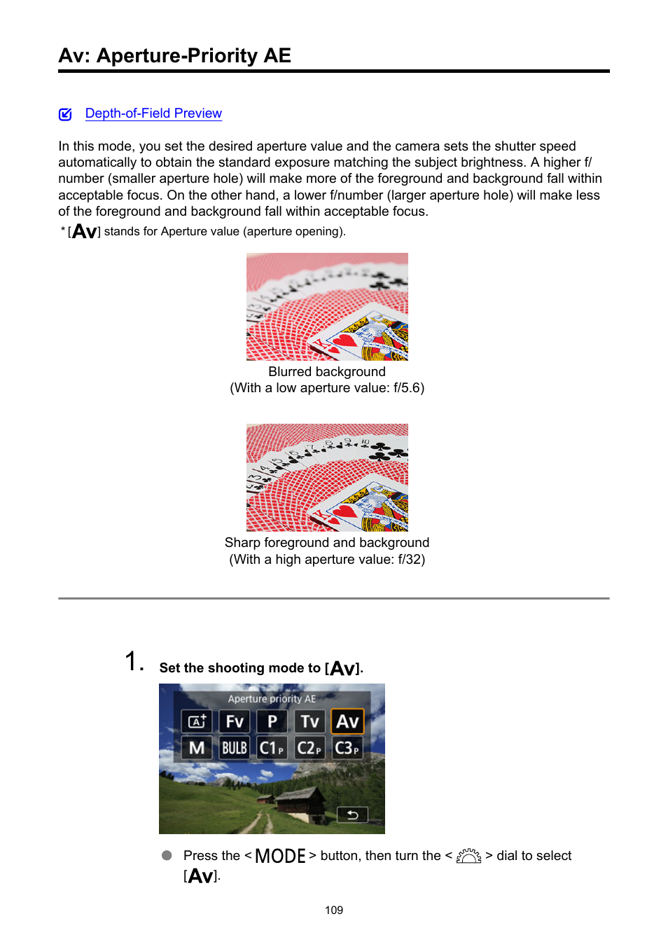 Av: aperture-priority ae | Canon EOS R5 C VR Creator Kit with RF 5.2mm f/2.8 Dual Fisheye Lens User Manual | Page 109 / 787