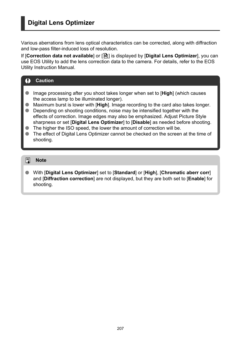 Digital lens optimizer | Canon EOS R5 C VR Creator Kit with RF 5.2mm f/2.8 Dual Fisheye Lens User Manual | Page 207 / 787