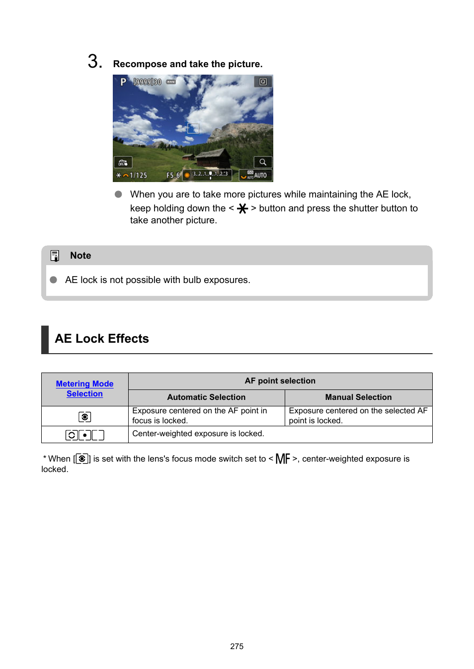 Ae lock effects | Canon EOS R5 C VR Creator Kit with RF 5.2mm f/2.8 Dual Fisheye Lens User Manual | Page 275 / 787
