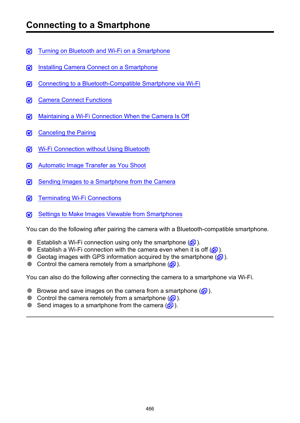 Connecting to a smartphone | Canon EOS R5 C VR Creator Kit with RF 5.2mm f/2.8 Dual Fisheye Lens User Manual | Page 466 / 787