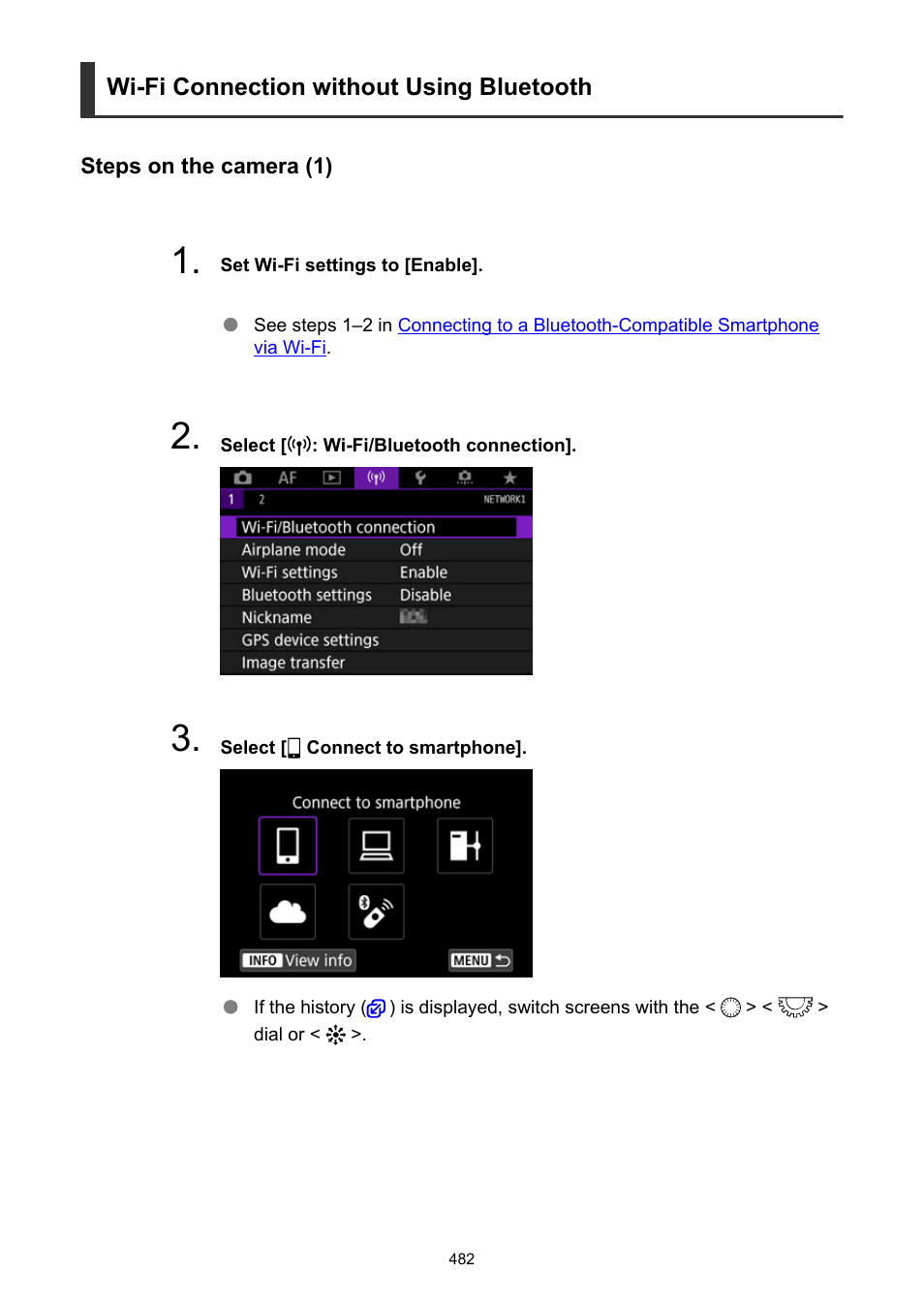 Wi-fi connection without using bluetooth | Canon EOS R5 C VR Creator Kit with RF 5.2mm f/2.8 Dual Fisheye Lens User Manual | Page 482 / 787