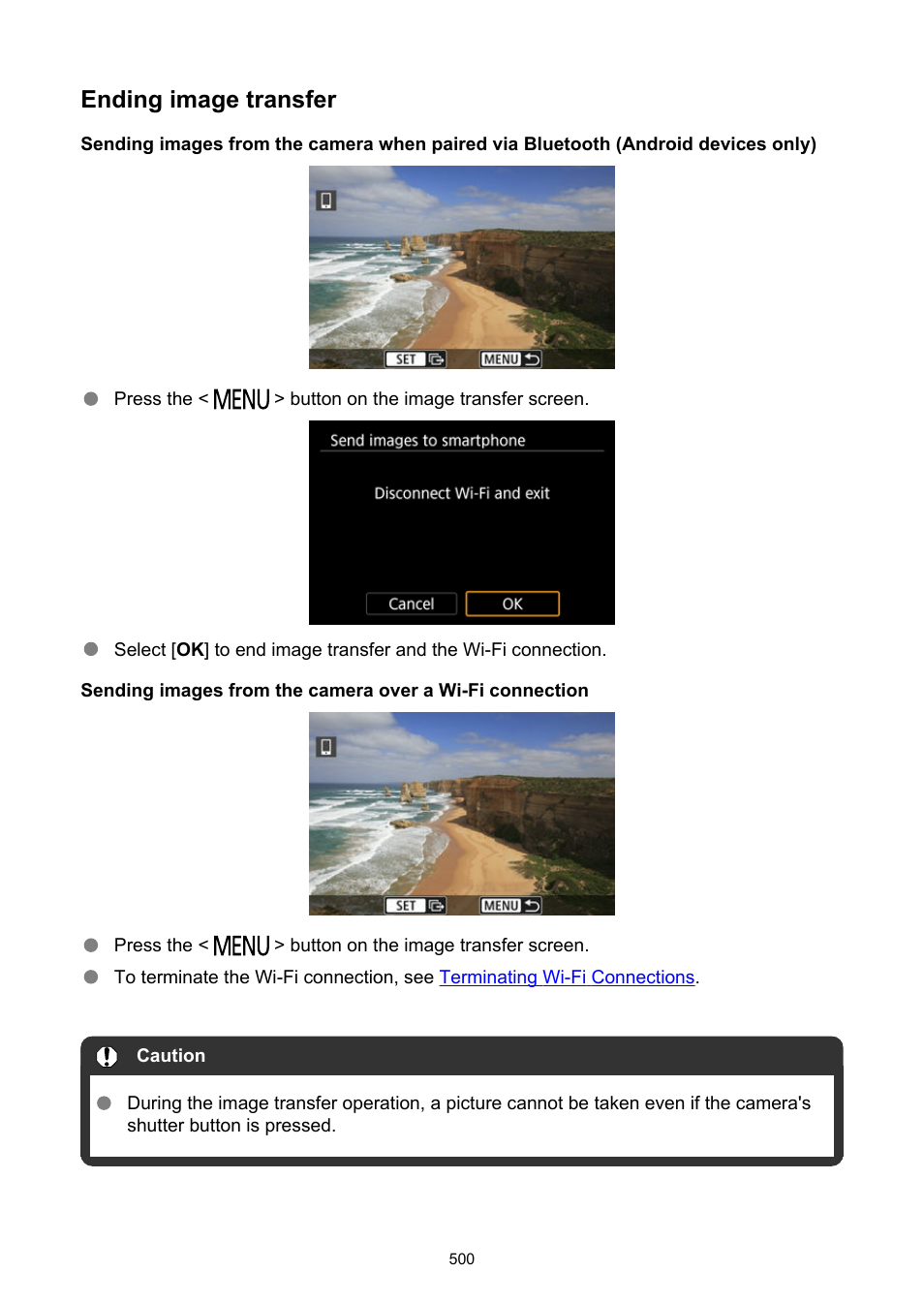 Ending image transfer | Canon EOS R5 C VR Creator Kit with RF 5.2mm f/2.8 Dual Fisheye Lens User Manual | Page 500 / 787