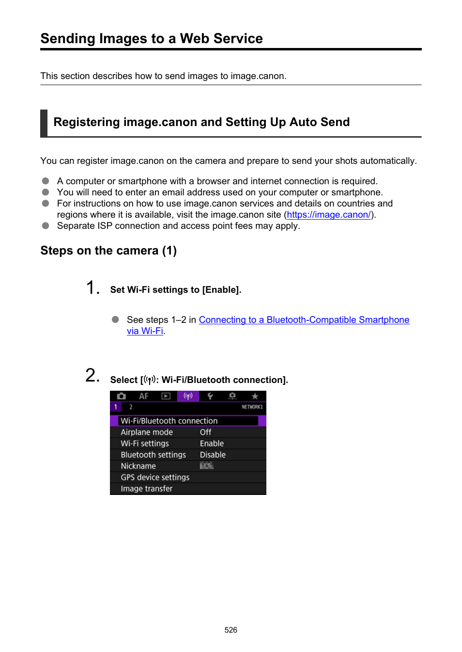 Sending images to a web service | Canon EOS R5 C VR Creator Kit with RF 5.2mm f/2.8 Dual Fisheye Lens User Manual | Page 526 / 787