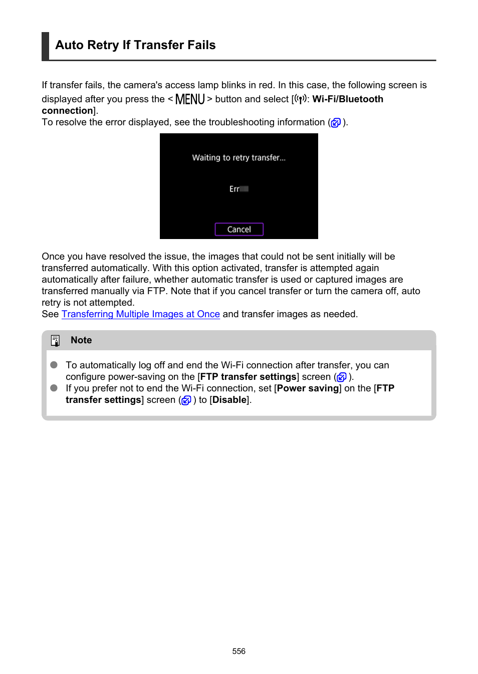 Auto retry if transfer fails | Canon EOS R5 C VR Creator Kit with RF 5.2mm f/2.8 Dual Fisheye Lens User Manual | Page 556 / 787