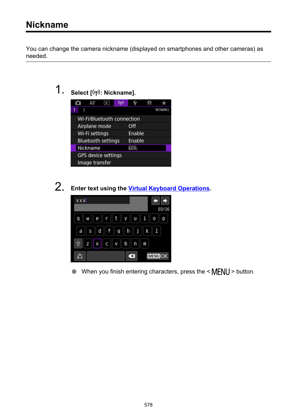 Nickname | Canon EOS R5 C VR Creator Kit with RF 5.2mm f/2.8 Dual Fisheye Lens User Manual | Page 578 / 787