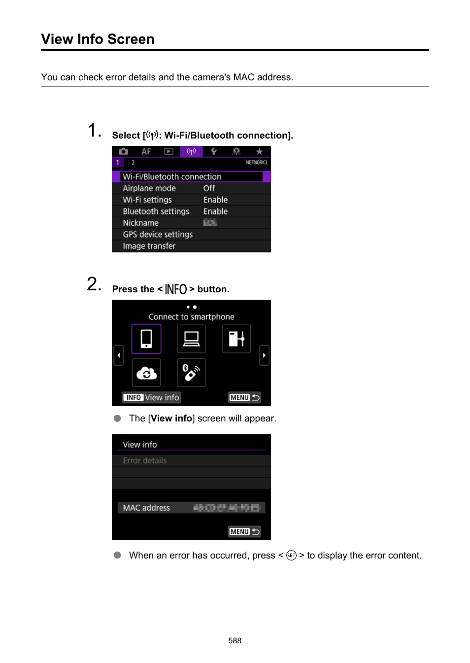 View info screen | Canon EOS R5 C VR Creator Kit with RF 5.2mm f/2.8 Dual Fisheye Lens User Manual | Page 588 / 787