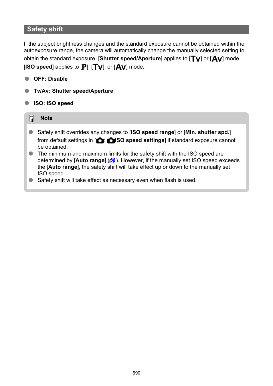 Safety shift | Canon EOS R5 C VR Creator Kit with RF 5.2mm f/2.8 Dual Fisheye Lens User Manual | Page 690 / 787