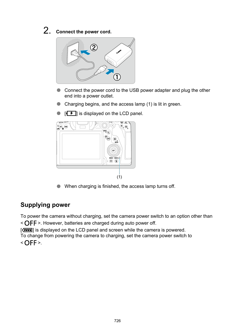 Supplying power | Canon EOS R5 C VR Creator Kit with RF 5.2mm f/2.8 Dual Fisheye Lens User Manual | Page 726 / 787