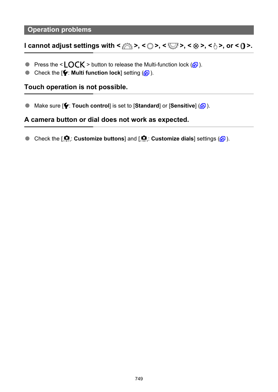 Operation problems | Canon EOS R5 C VR Creator Kit with RF 5.2mm f/2.8 Dual Fisheye Lens User Manual | Page 749 / 787