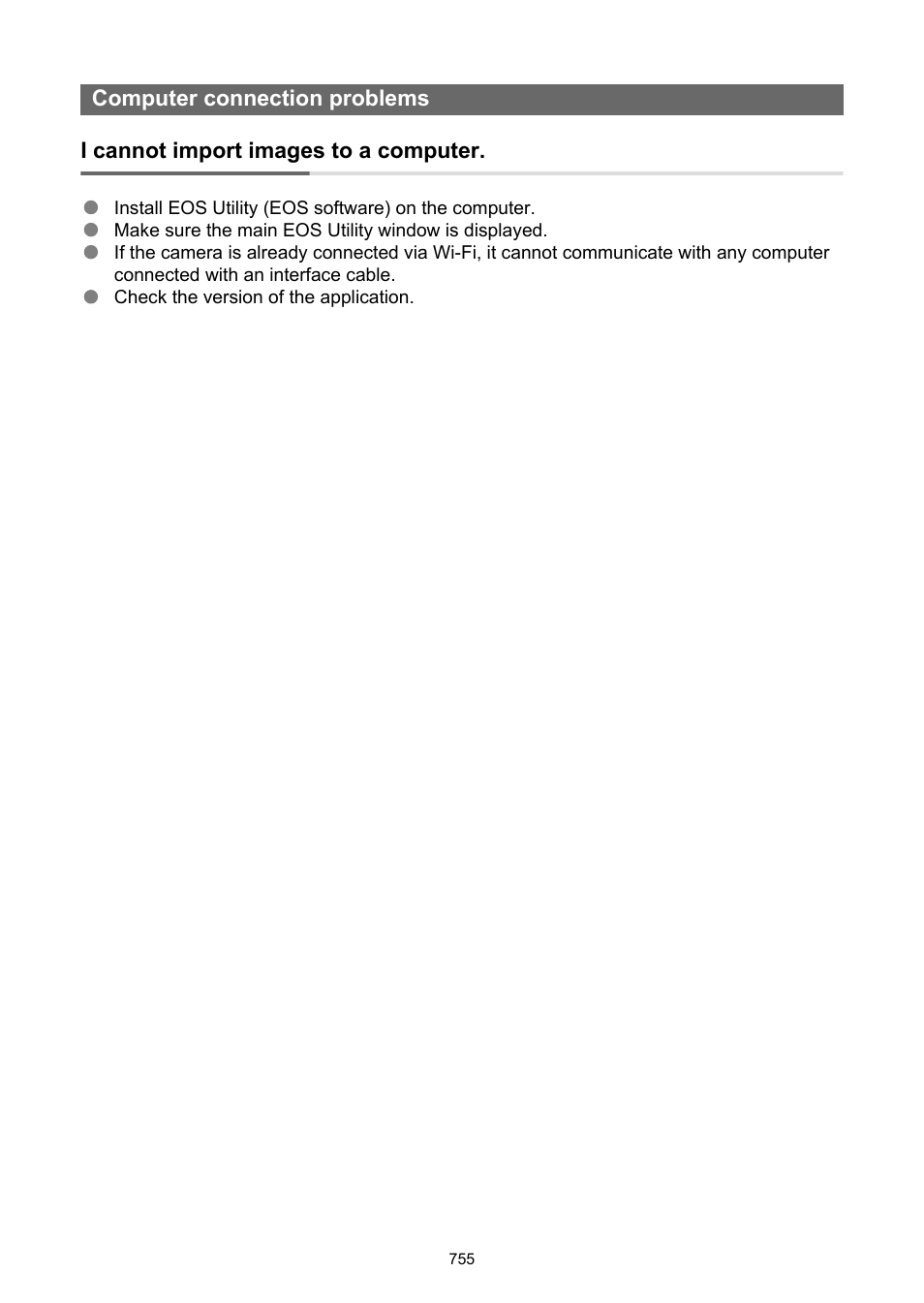 Computer connection problems | Canon EOS R5 C VR Creator Kit with RF 5.2mm f/2.8 Dual Fisheye Lens User Manual | Page 755 / 787