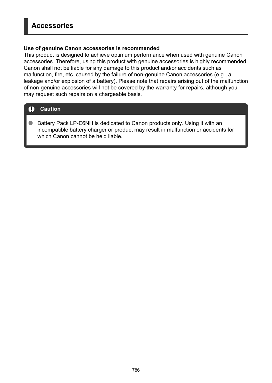 Accessories | Canon EOS R5 C VR Creator Kit with RF 5.2mm f/2.8 Dual Fisheye Lens User Manual | Page 786 / 787