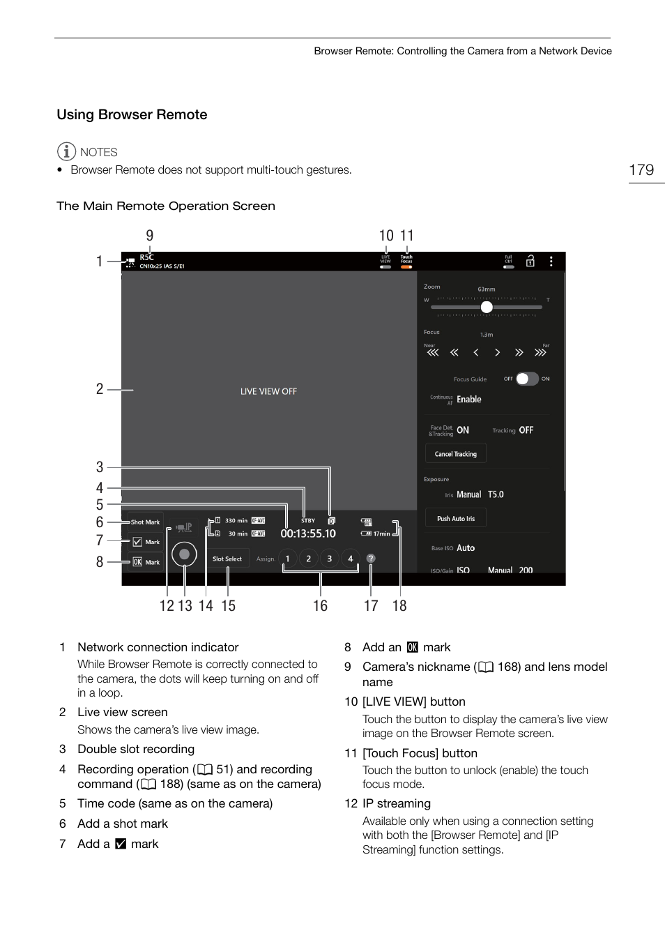 Using browser remote, Using browser remote 179 | Canon EOS R5 C VR Creator Kit with RF 5.2mm f/2.8 Dual Fisheye Lens User Manual | Page 179 / 248