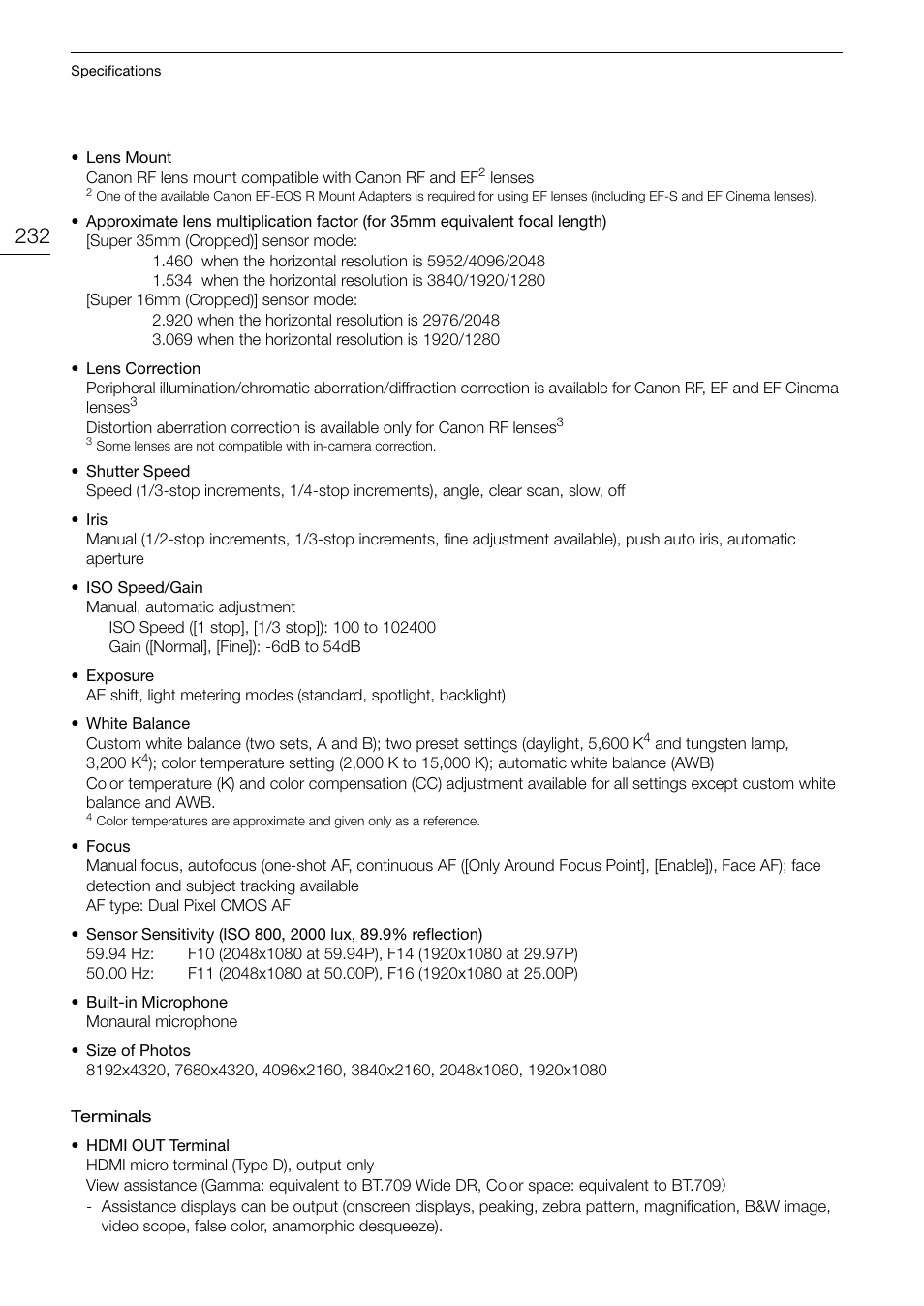 Canon EOS R5 C VR Creator Kit with RF 5.2mm f/2.8 Dual Fisheye Lens User Manual | Page 232 / 248