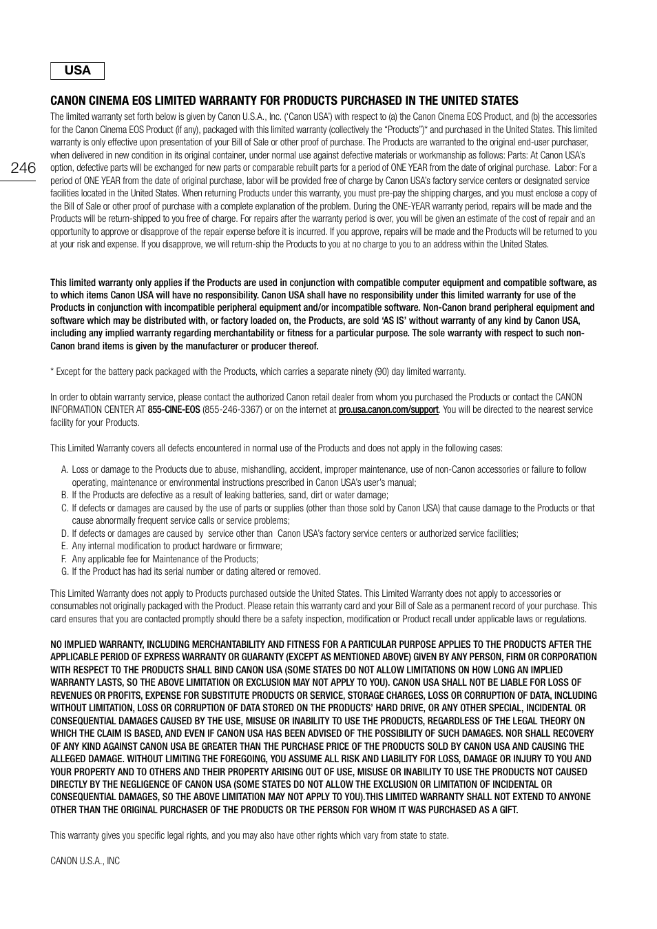 Canon EOS R5 C VR Creator Kit with RF 5.2mm f/2.8 Dual Fisheye Lens User Manual | Page 246 / 248