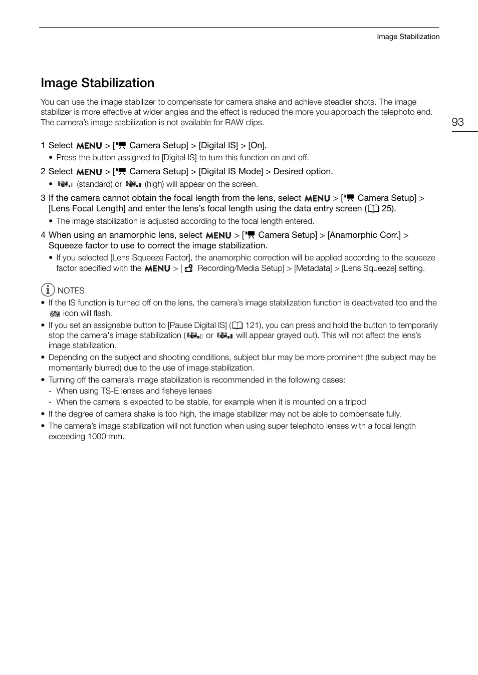 Image stabilization, Image, Tabilization 93 | Canon EOS R5 C VR Creator Kit with RF 5.2mm f/2.8 Dual Fisheye Lens User Manual | Page 93 / 248