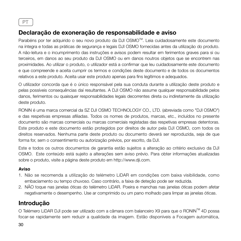 Introdução | DJI Ronin 4D 4-Axis Cinema Camera 8K Combo Kit User Manual | Page 32 / 48