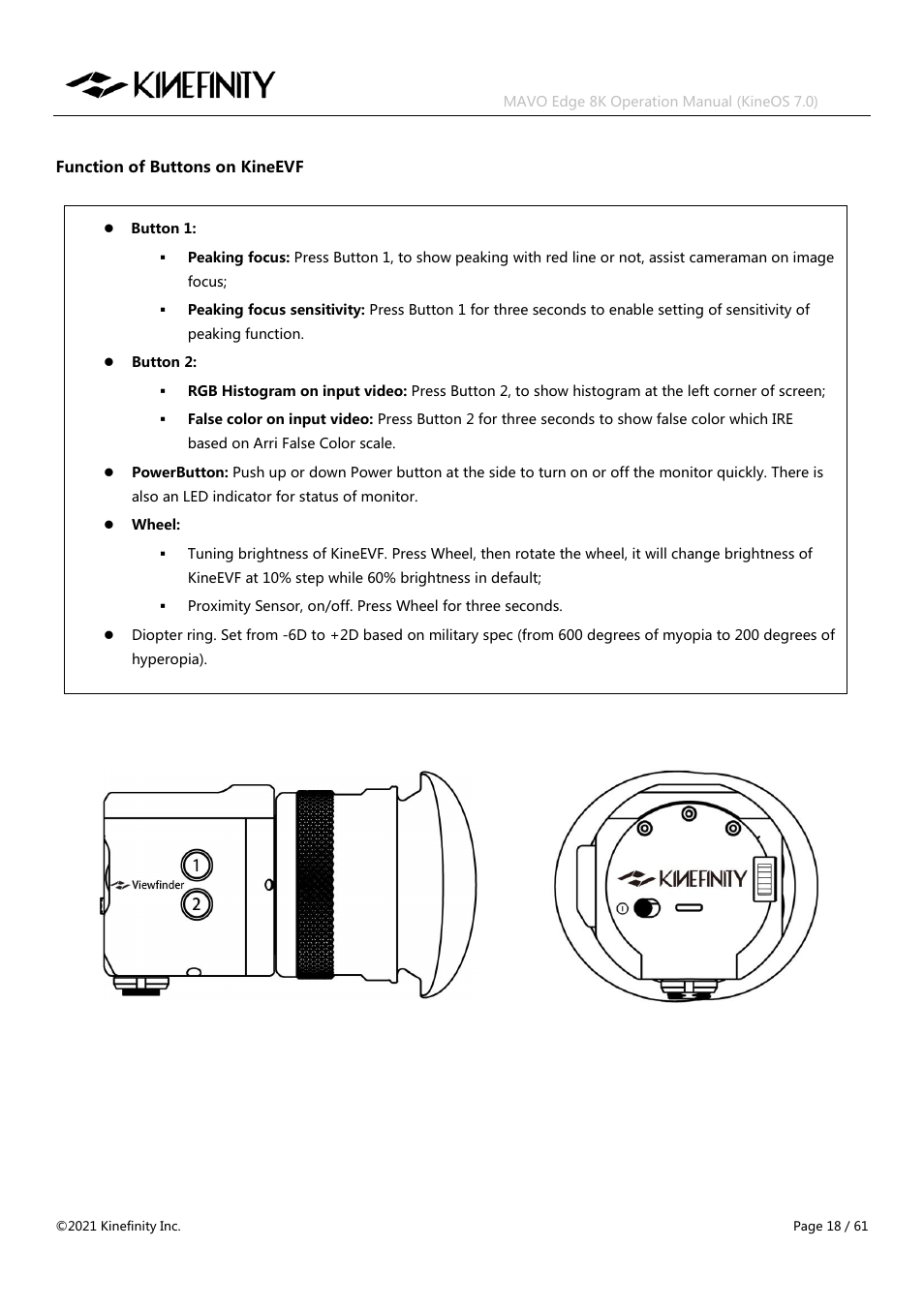 Kinefinity MAVO Edge 8K Digital Cinema Camera User Manual | Page 18 / 60