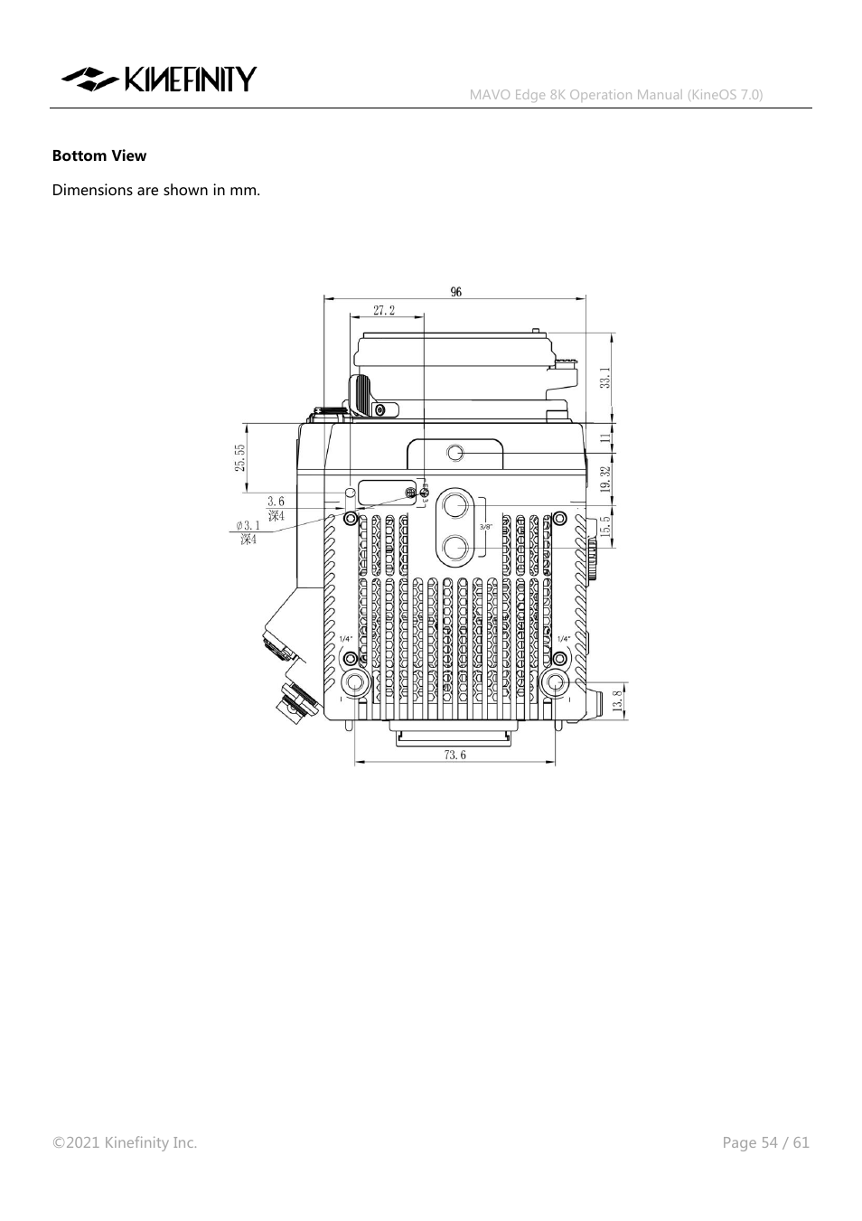 Kinefinity MAVO Edge 8K Digital Cinema Camera User Manual | Page 54 / 60