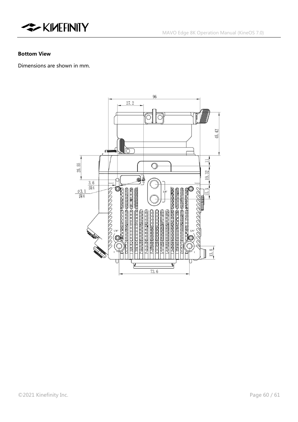 Kinefinity MAVO Edge 8K Digital Cinema Camera User Manual | Page 60 / 60