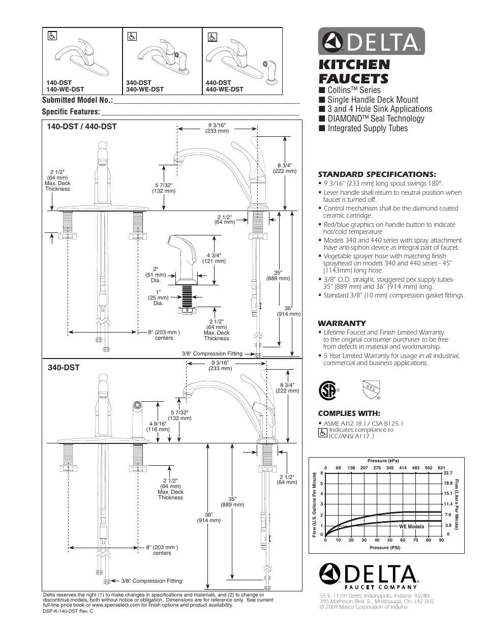 Delta 140-WE-DST User Manual | 1 page