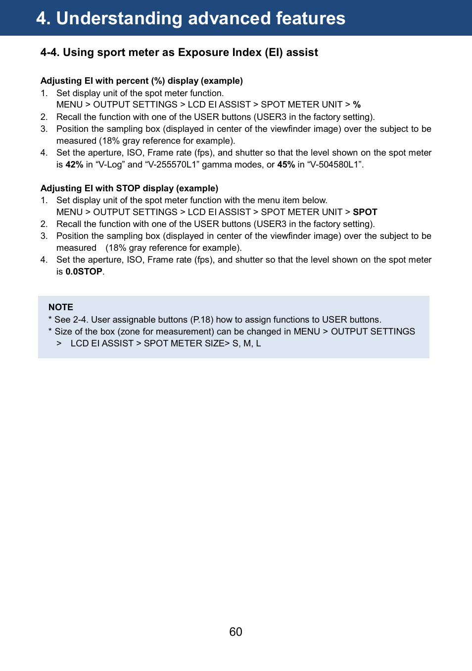 Understanding advanced features | Panasonic AU-EVA1 Compact 5.7K Super 35mm Cinema Camera User Manual | Page 60 / 92