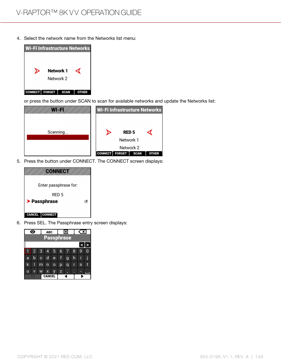 V-raptor™ 8k v v operation guide | RED DIGITAL CINEMA V-RAPTOR 8K VV DSMC3 Camera (RF, Black) User Manual | Page 156 / 226