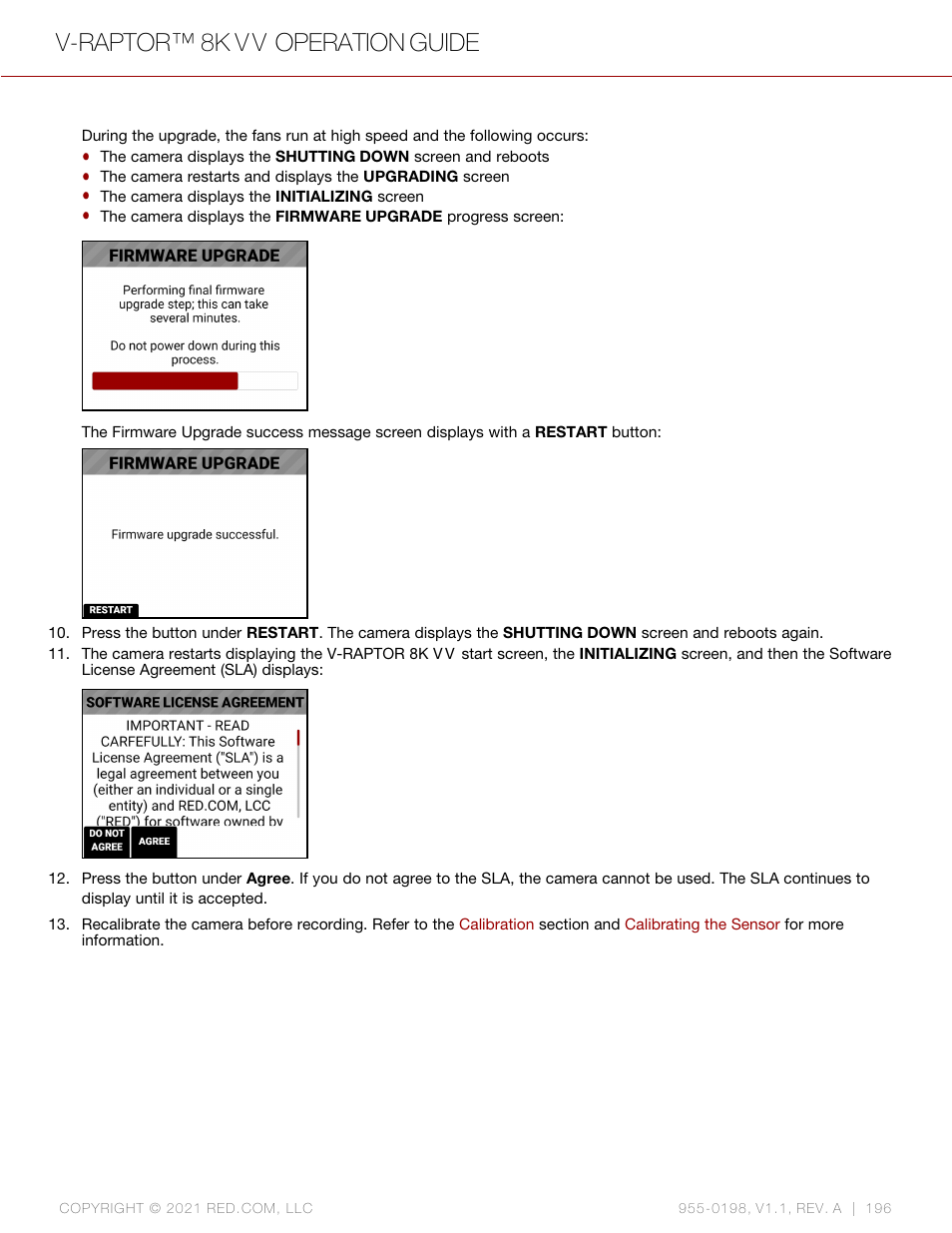 V-raptor™ 8k v v operation guide | RED DIGITAL CINEMA V-RAPTOR 8K VV DSMC3 Camera (RF, Black) User Manual | Page 203 / 226