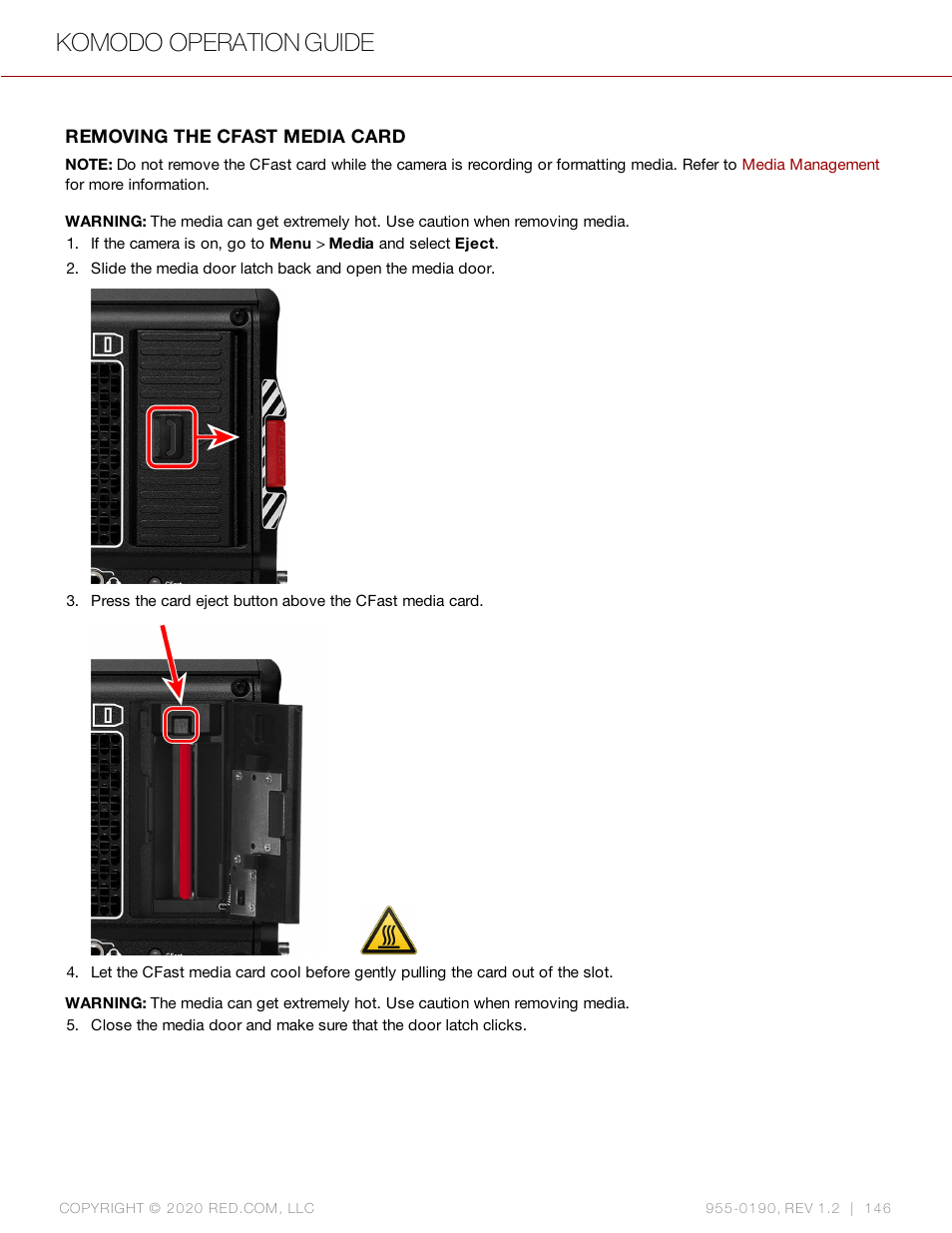 Komodo operation guide | RED DIGITAL CINEMA KOMODO 6K Digital Cinema Camera (RF) User Manual | Page 154 / 185