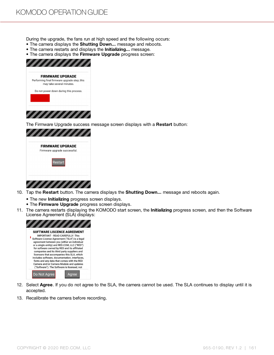 Komodo operation guide | RED DIGITAL CINEMA KOMODO 6K Digital Cinema Camera (RF) User Manual | Page 169 / 185