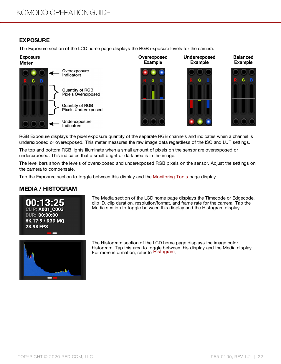 Komodo operation guide | RED DIGITAL CINEMA KOMODO 6K Digital Cinema Camera (RF) User Manual | Page 30 / 185