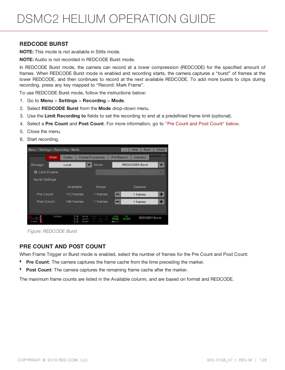 Dsmc2 helium operation guide | RED DIGITAL CINEMA DSMC2 BRAIN with HELIUM 8K S35 Sensor (2018 Unified DSMC2 Lineup) User Manual | Page 126 / 266